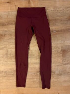 Lululemon wunder train 8 red Merlot like new great condition tights leggings